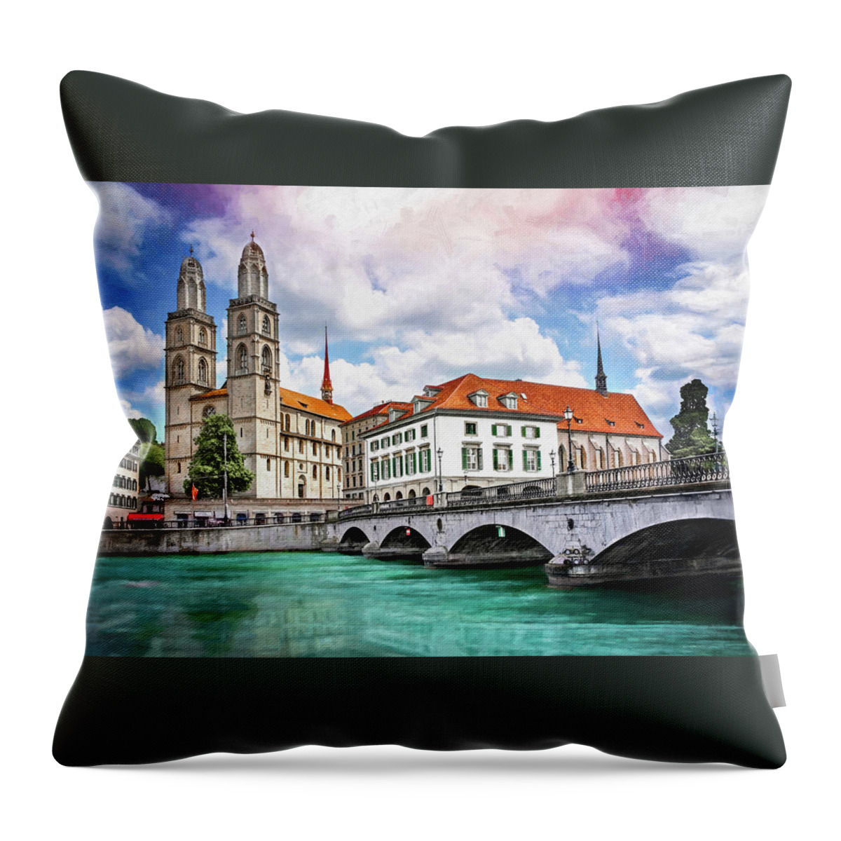 Zurich Throw Pillow featuring the photograph Zurich Old Town by Carol Japp