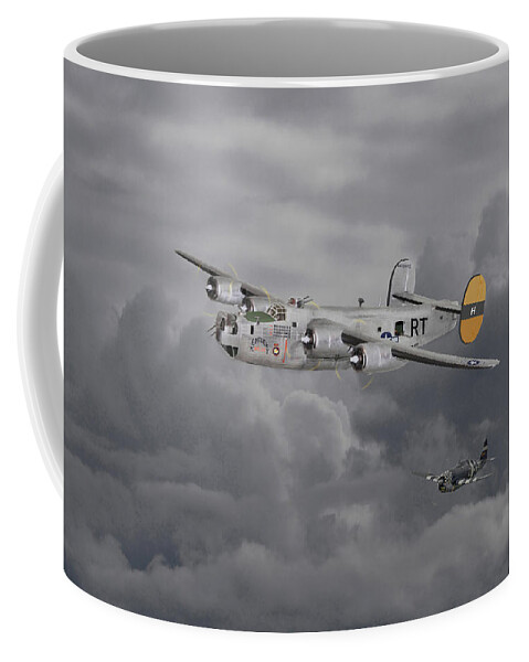 Aircraft Coffee Mug featuring the digital art B24 Liberator 446th Bomb Group by Pat Speirs