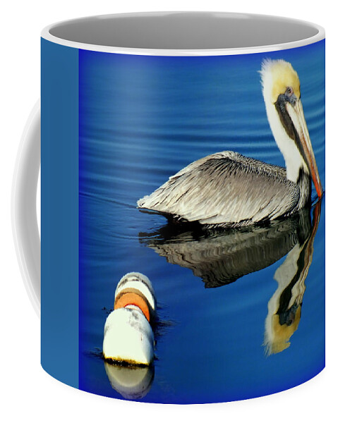 Pelicans Coffee Mug featuring the photograph Blues Pelican by Karen Wiles
