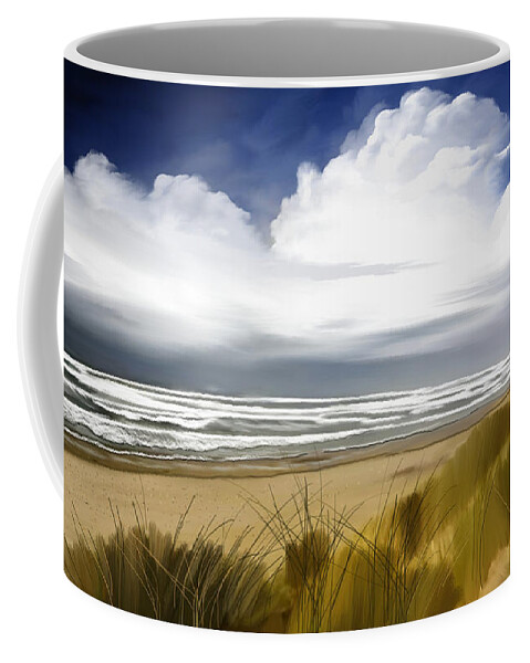 Seascape Coffee Mug featuring the digital art Coastal Breeze by Anthony Fishburne