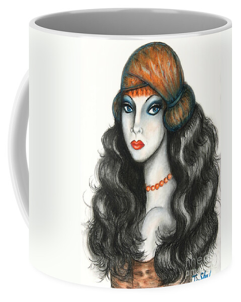 Art Coffee Mug featuring the drawing Gypsy by Tara Shalton