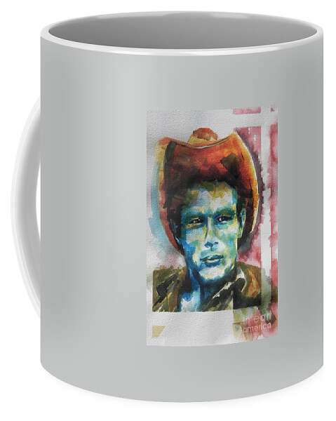 Watercolor Painting Coffee Mug featuring the painting James Dean by Chrisann Ellis