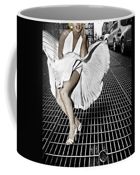 Marilyn Monroe Coffee Mug featuring the photograph Marilyn Monroe In New York City by Tony Rubino