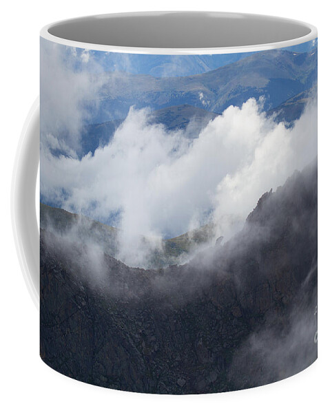 Mt. Bierstadt Coffee Mug featuring the photograph Mt. Bierstadt in the Clouds by Jim Garrison