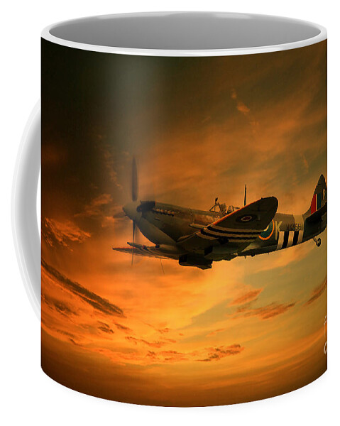 Spitfire Art Coffee Mug featuring the digital art Spitfire Glory by Airpower Art