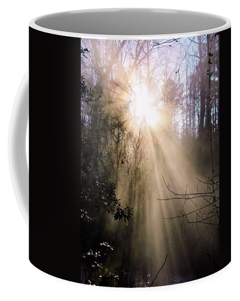 Postcard Coffee Mug featuring the digital art Sunrise Of Faith Windows From Heaven by Matthew Seufer
