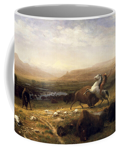 Albert Bierstadt Coffee Mug featuring the painting The Last of the Buffalo #8 by Albert Bierstadt