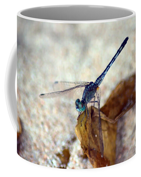 Michelle Meenawong Coffee Mug featuring the photograph Blue Dragonfly #1 by Michelle Meenawong