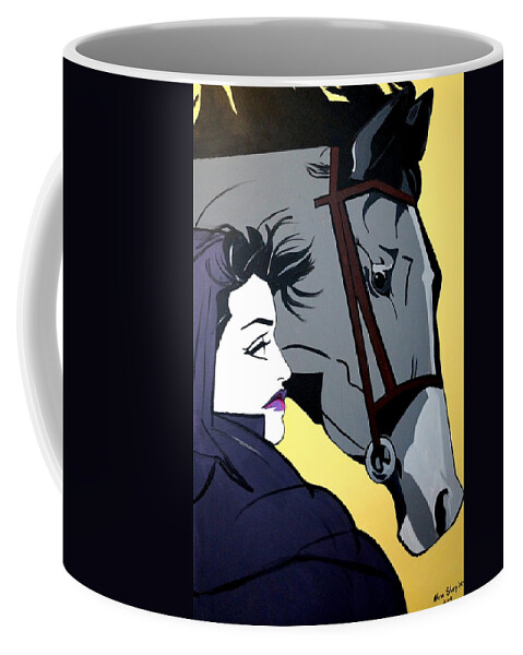 Two Beauties Coffee Mug featuring the painting 2 Beauties by Nora Shepley