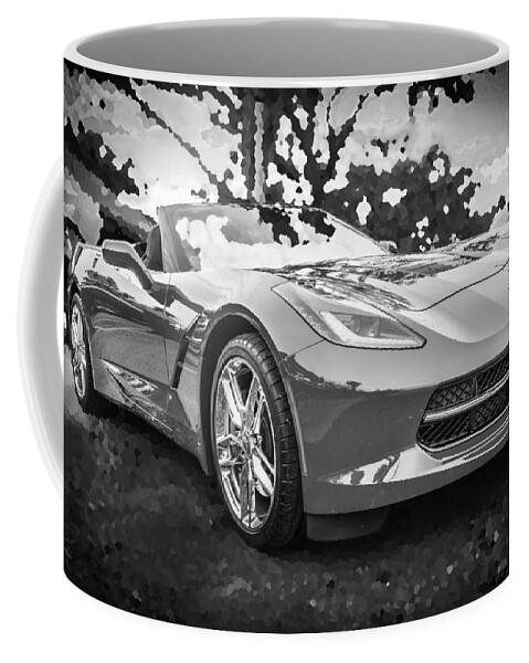 2014 Chevrolet Corvette Coffee Mug featuring the photograph 2014 Chevrolet Corvette C7 BW  #1 by Rich Franco