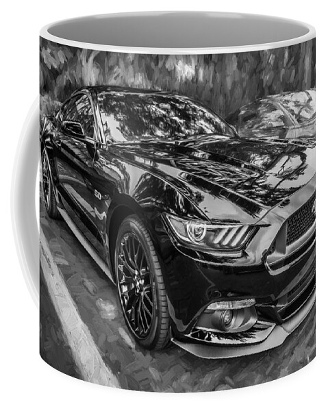2015 Ford Mustang Coffee Mug featuring the photograph 2015 Ford Mustang GT Painted BW   by Rich Franco