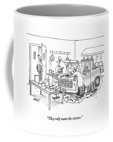 A Waiter Speaks To The Chefs In The Kitchen Coffee Mug