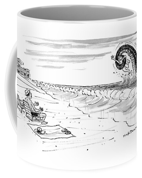 A Woman Swimming In The Ocean Is Trapped #1 Coffee Mug