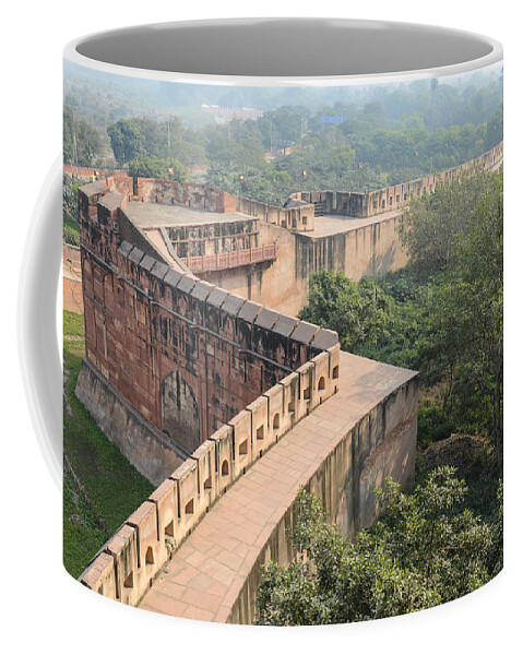 Ancient Coffee Mug featuring the photograph Agra Fort Tourist Destination in India #1 by Brandon Bourdages