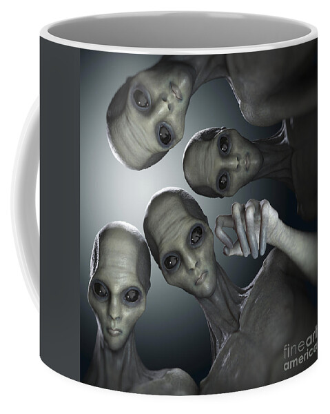 Alien Coffee Mug featuring the photograph Alien Abduction #1 by Science Picture Co