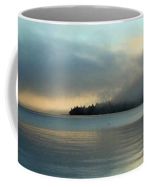 Sunrise Coffee Mug featuring the photograph An Island in Fog by E Faithe Lester