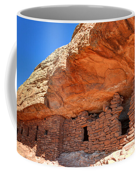 Anasazi Coffee Mug featuring the photograph Anasazi Citadel Ruin - Cedar Mesa #2 by Gary Whitton