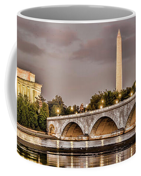 Photography Coffee Mug featuring the photograph Arlington Memorial Bridge With Lincoln #1 by Panoramic Images