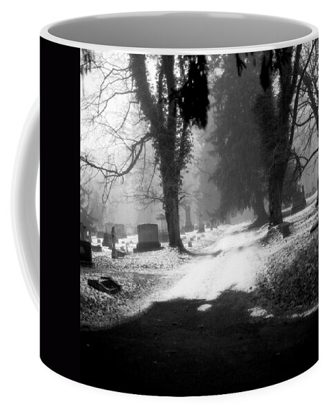Black Coffee Mug featuring the photograph Ashland Cemetery #2 by Jean Macaluso