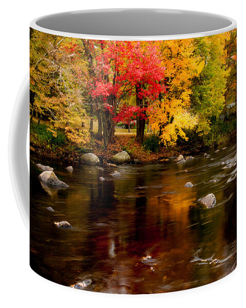 Autumn Foliage New England Coffee Mug featuring the photograph Autumn Colors Reflected by Jeff Folger