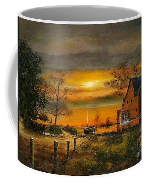 Countryside Coffee Mug featuring the painting Autumn Gold - English Countryside #2 by Ken Wood