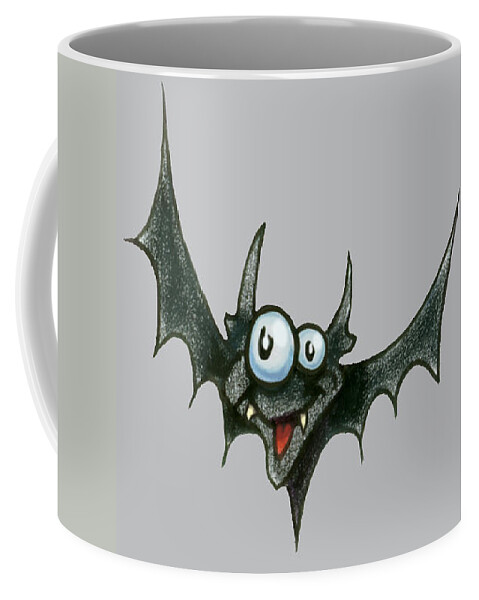 Bat Coffee Mug featuring the digital art Batty #2 by Kevin Middleton