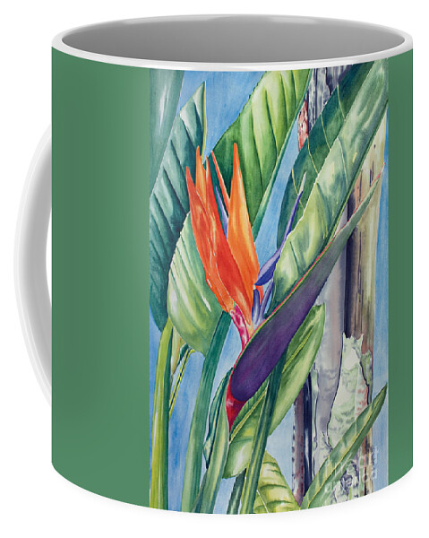 Bird Of Paradise Coffee Mug featuring the painting Beauty and the Beast by Kandyce Waltensperger