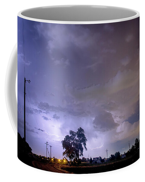 Lightning Coffee Mug featuring the photograph Behind The Tree by James BO Insogna