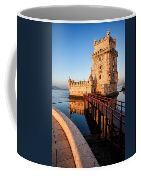 Lisbon Coffee Mug featuring the photograph Belem Tower in Lisbon #1 by Artur Bogacki