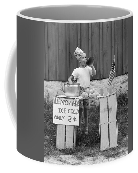 1930s Coffee Mug featuring the photograph Boy Selling Lemonade, C.1930-40s by H Armstrong Roberts and ClassicStock