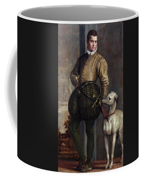 Paolo Veronese Coffee Mug featuring the painting Boy with a Greyhound by Paolo Veronese