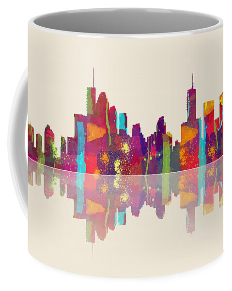 Brisbane Coffee Mug featuring the digital art Brisbane Australia Skyline #1 by Marlene Watson
