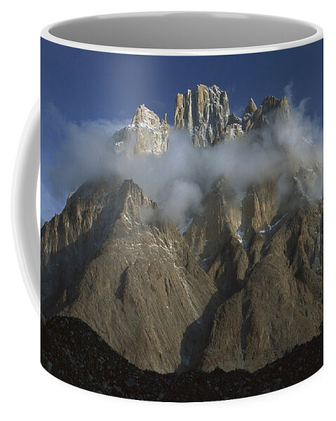 Feb0514 Coffee Mug featuring the photograph Cathedral Peaks At Dawn Pakistan #1 by Colin Monteath