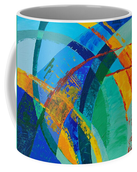 Abstract Coffee Mug featuring the painting Choices by Linda Bailey