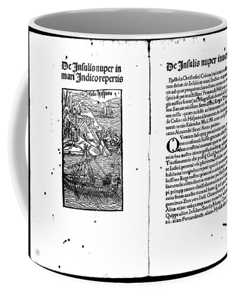 1494 Coffee Mug featuring the painting Columbus Ship, C1494 #1 by Granger