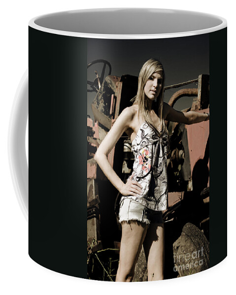 Farmer Coffee Mug featuring the photograph Country Farm Girl by Jorgo Photography