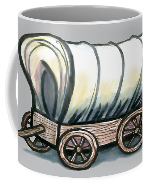 Covered Wagon Coffee Mug featuring the digital art Covered Wagon by Kevin Middleton