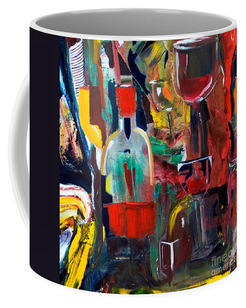 Glasses Coffee Mug featuring the painting Cut III Wine Woman And Music by James Lavott