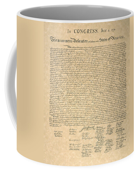 1776 Coffee Mug featuring the photograph Declaration Of Independence #1 by Granger