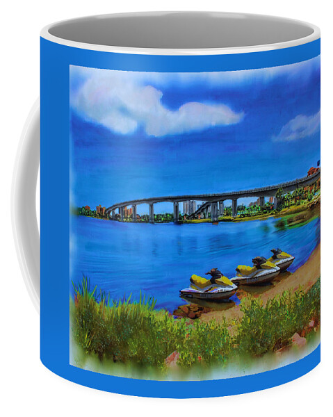 Water Coffee Mug featuring the painting Do You Sea Doo by Deborah Boyd