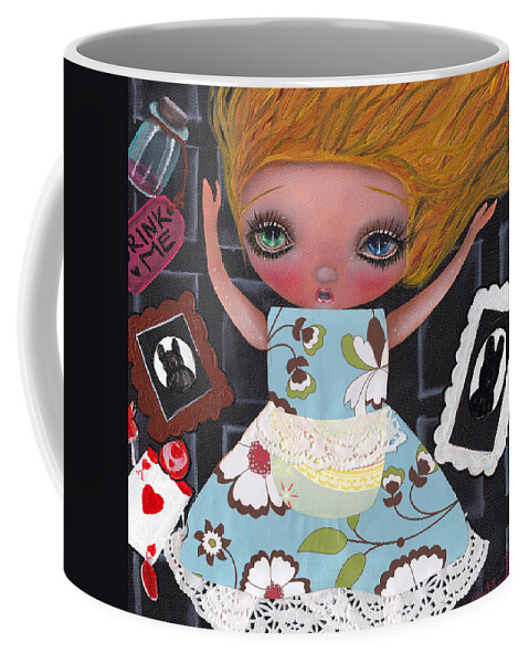 Alice In Wonderland Coffee Mug featuring the painting Down the Rabbit Hole by Abril Andrade