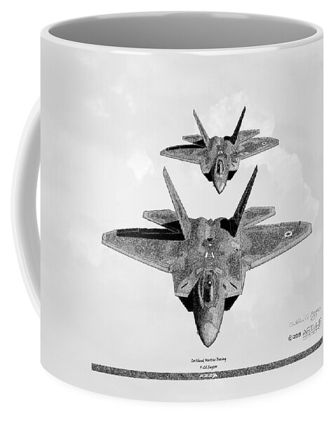Lockheed Martin Coffee Mug featuring the digital art Lockheed Martin F-22 Raptor by Arthur Eggers