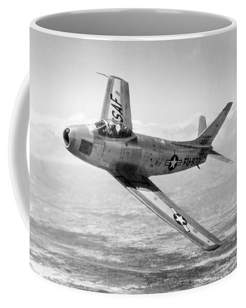 Science Coffee Mug featuring the photograph F-86 Sabre, First Swept-wing Fighter by Science Source