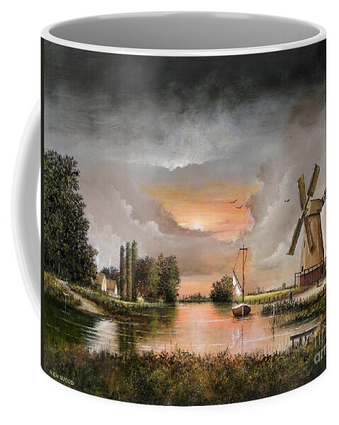 Countryside Coffee Mug featuring the painting Fairhaven Mill - England by Ken Wood