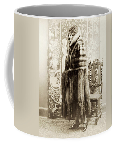1925 Coffee Mug featuring the photograph Fashion Fur, 1925 #1 by Granger