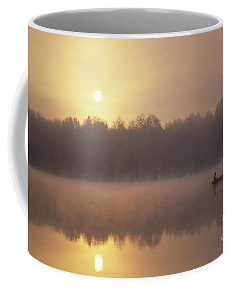 Landscape Coffee Mug featuring the photograph Fishermen on small lake #2 by Jim Corwin