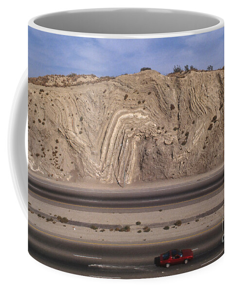 Highway Coffee Mug featuring the photograph Folded Rock Layers #1 by Van D. Bucher