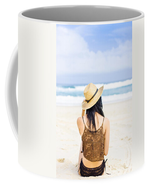 Beach Coffee Mug featuring the photograph Gazing Out At The Ocean by Jorgo Photography