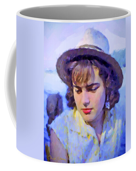 Travel Coffee Mug featuring the photograph German Girl on the Rhine by Chuck Staley