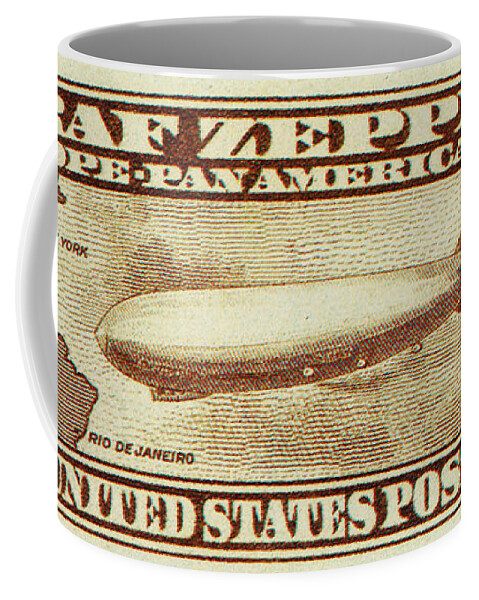 Philately Coffee Mug featuring the photograph Graf Zeppelin, U.s. Postage Stamp, 1930 by Science Source
